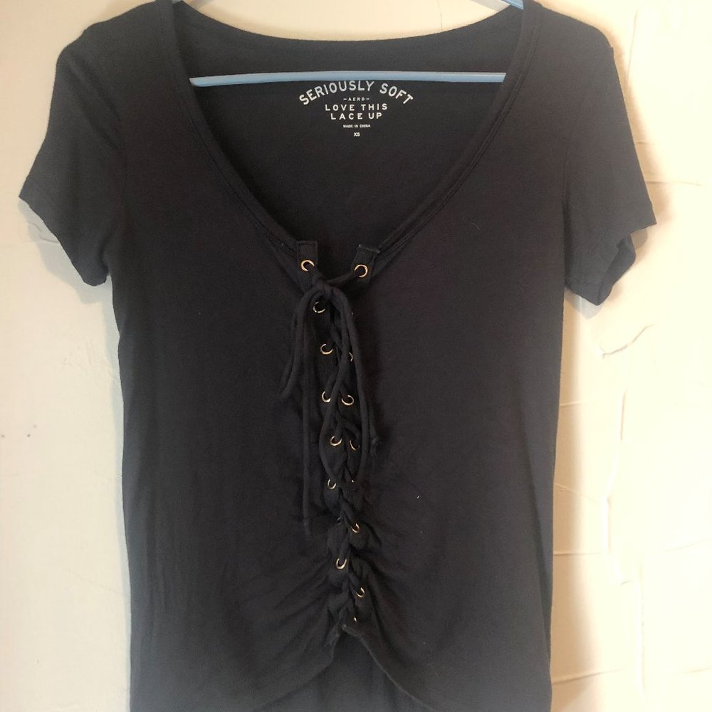 Seriously soft lace up top